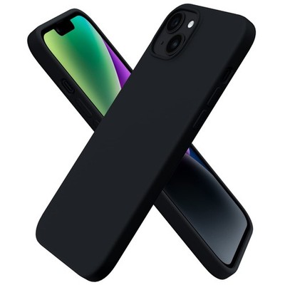 ORNARTO Compatible with iPhone 14 Plus Case 6.7, Slim Liquid Silicone A-Black 
