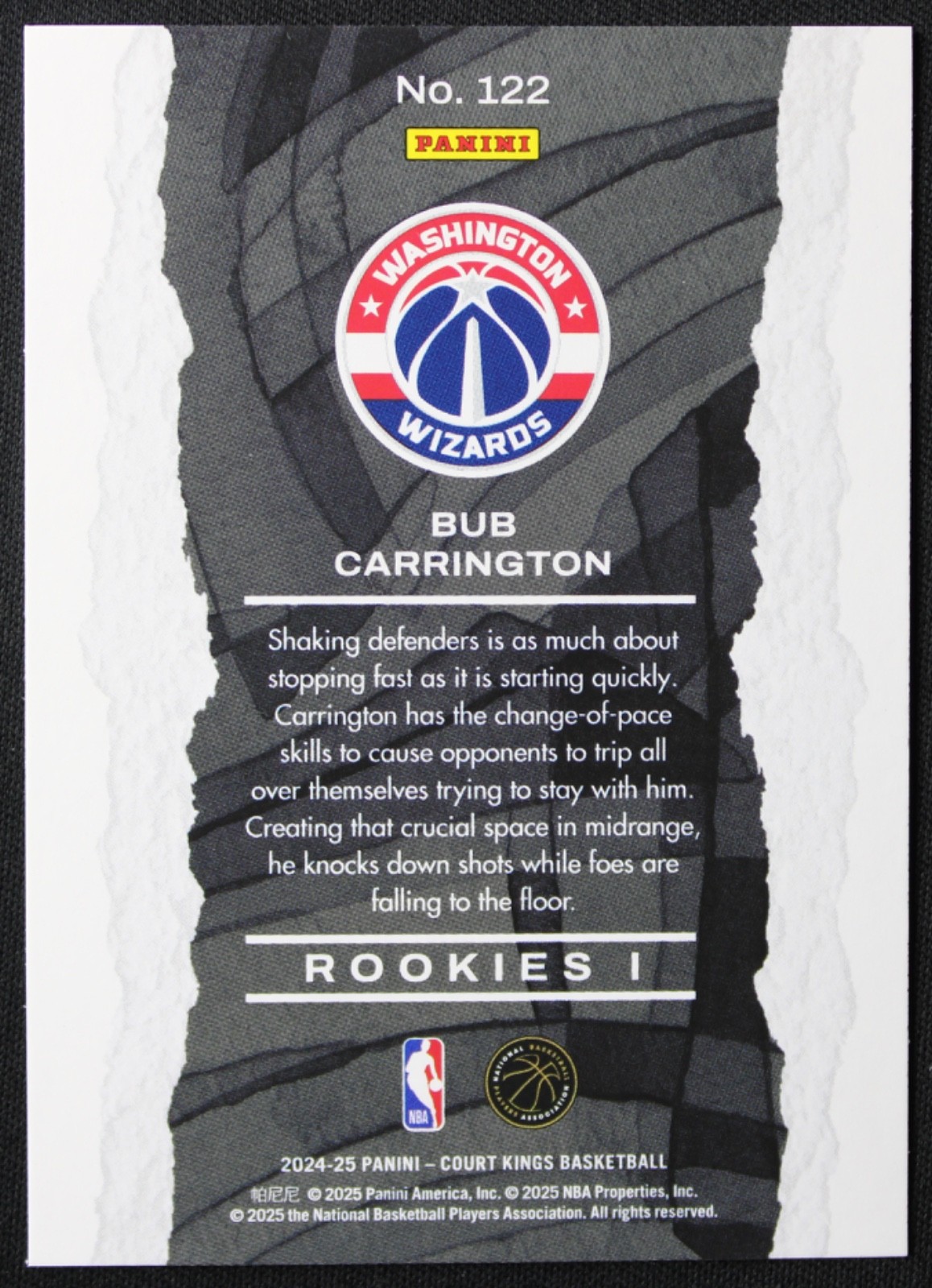 2024-25 Panini Court Kings #122 Bub Carrington Rookie view 2