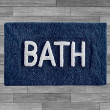 Navy 21x34 Inch Cotton Bath Rug Soft Mat Water Absorbent Machine Washable