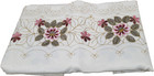 3pc. Embroidery Curtains Set: 2 Tiers (28"x36") & Valance, FLOWERS, TINA, CWG