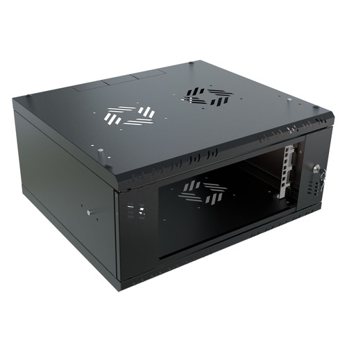 S-RC19-4U-450GB Rack Cabinet 19" 4U, 450mm, Glass Door, Black - Afbeelding 4 van 7