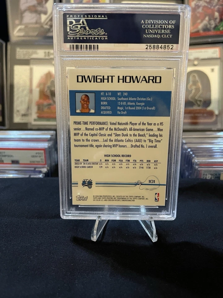 DWIGHT HOWARD 2004 Topps Pristine Rookie #101 RC - HOF  GEM MINT PSA 10🔥🔥🏀🏀 - Image 2 of 3