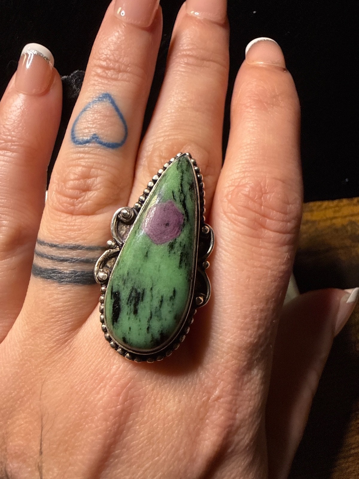 This is a beautiful Ruby Zoisite 925 gemstone ring - image 4