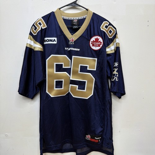 Hobert Winnipeg Blue Bombers Vintage Reebok CFL Football Jersey Size Large