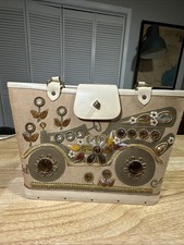 Vintage 1960  s Enid Collins of Texas Purse Bag Model T, Wood Bottom - RARE 