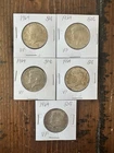 90% Silver 1964 Kennedy half dollars - lot of 5