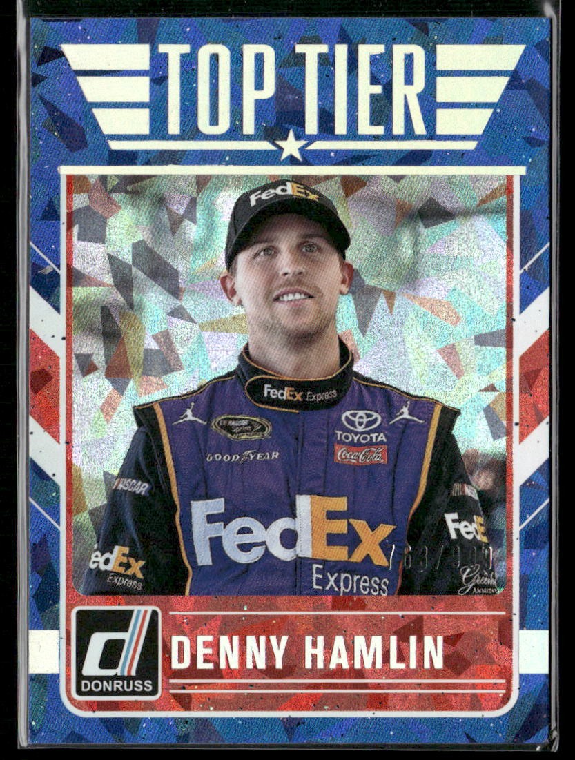 2017 Donruss #TT9 Denny Hamlin Top Tier Cracked Ice #/999