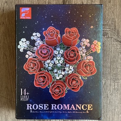 Red Rose Bouquet Building Set - DIY 648Pcs Mini Block Kits for Adults & Kids, Ar