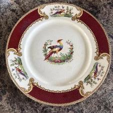  ROYAL CROWN MYOTTS Staffordshire Plate Chelsea Bird By A.ROBERT 2365 England