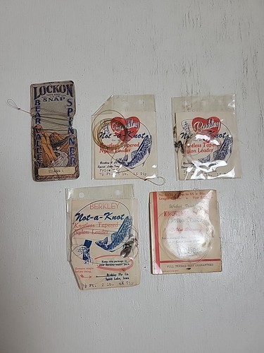 Vintage Berkley Knotless Flyline Tapered Nylon Fly Fishing Lockon Spinner Lot