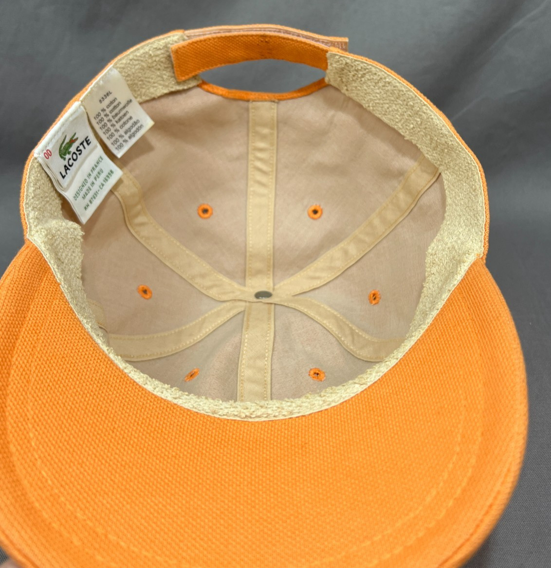 Lacoste Strapback Hat Cap Orange Preppy Adjustable Golf Tennis Baseball Dad Mens thumbnail 11
