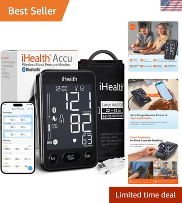 #ad Blood Pressure Monitor Large LCD Bluetooth Accurate Cuff for Adults Seniors $55.86