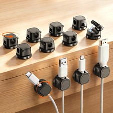 Magnetic Cable Clips 12 Pack, 360  Rotatable Self-Adhesive Cord...