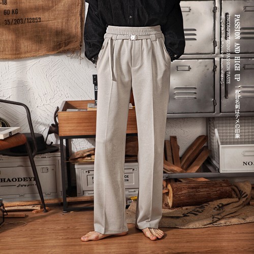 Japanese Retro Elastic Loose Wide Leg Sweatpants Men Sports Straight Casual Pant - Picture 17 of 18