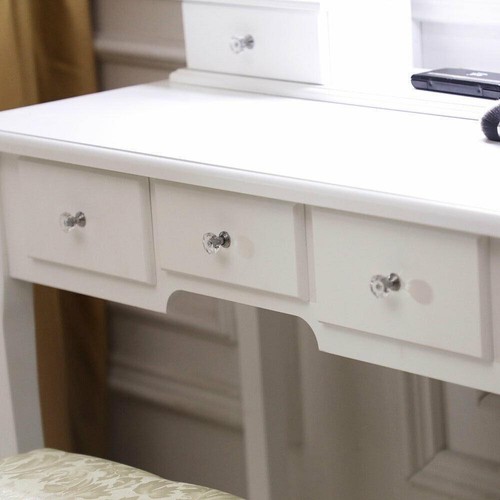 Vanity Table 10 LED Lights Makeup Dressing Desk Set 5 Drawers Bedroom Vanities - Picture 9 of 10