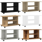 TV Cabinet with Lockable Castors, Media Entertainment Television Center LED Unit