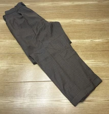 Mondo Dimarco Pants Mens 36/29 Brown Plaid Formal Pleated Trousers Office Preppy