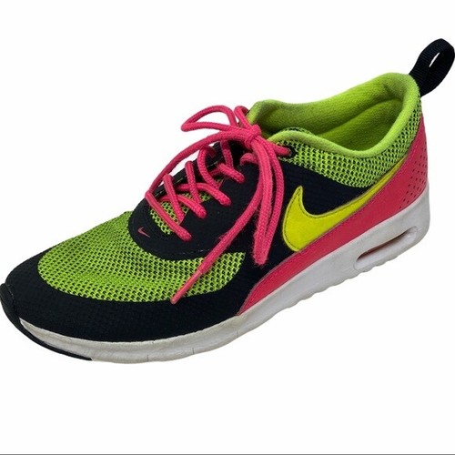 NIKE Air Max Thea Size 6Y Neon Green Black Pink | eBay