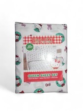 Hello Kitty Queen Sheet Set Christmas 100 Cotton 3 Piece Set Brand New
