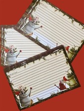 Recipe Cards Winter Birds & Watering Cans 4x6โ NEW Made In The USA