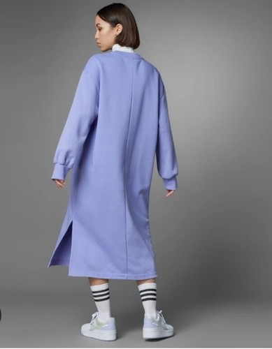 Women's Adidas Always Originals Long Dress Fleece Purple - Picture 6 of 6