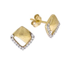 Fascination by Ellen K. Ohrstecker Ohrring 585 Gold gelb Zirkonia bicolor Damen