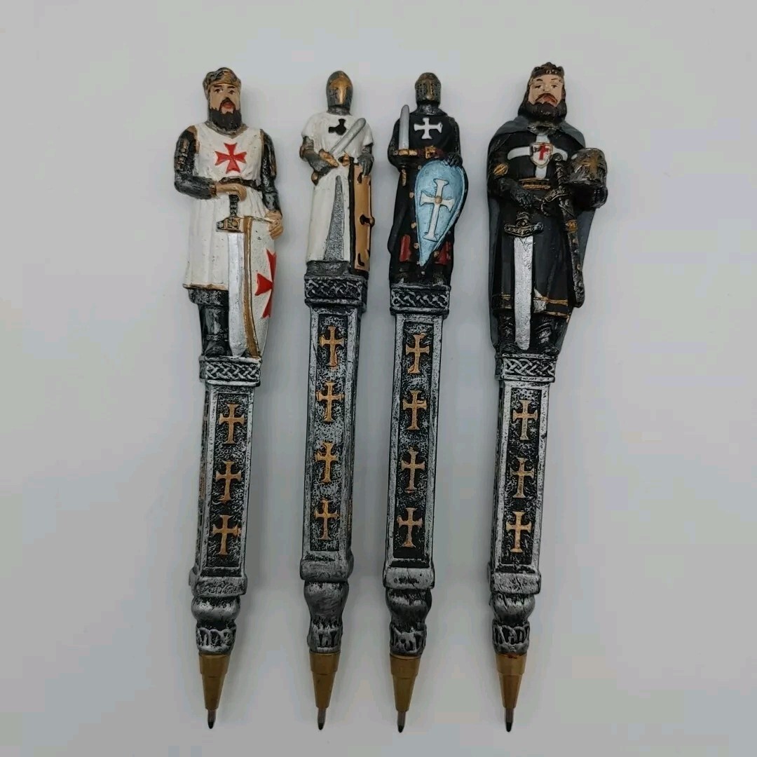Medieval Crusader Knights Of The Cross Writing Ink Pens Office Stationary Desk-image