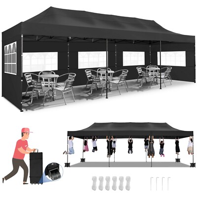 10x30 Heavy Duty Pop Up Canopy Commercial Tent Waterproof Gazebo Outdoor Party