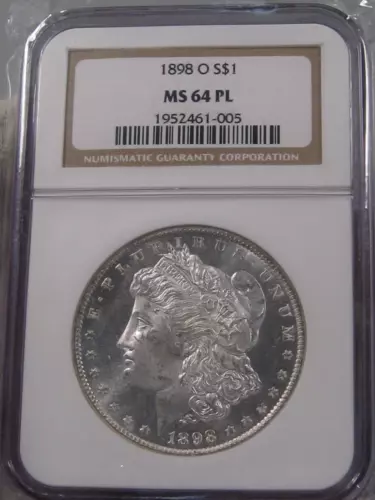 Proof-Like BU 1898-O MORGAN Dollar NGC MS64PL.  #45