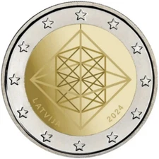 2024 Latvia € 2 Euro Uncirculated UNC Coin - Puzuris (Winter Solstice Ornament)