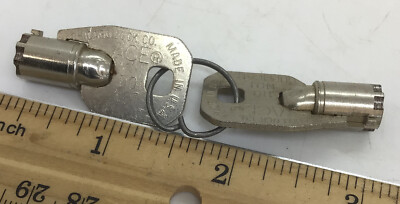 Matching Pair ACE Chicago Lock Vending Machine Keys Soda Coke Coca-Cola ...
