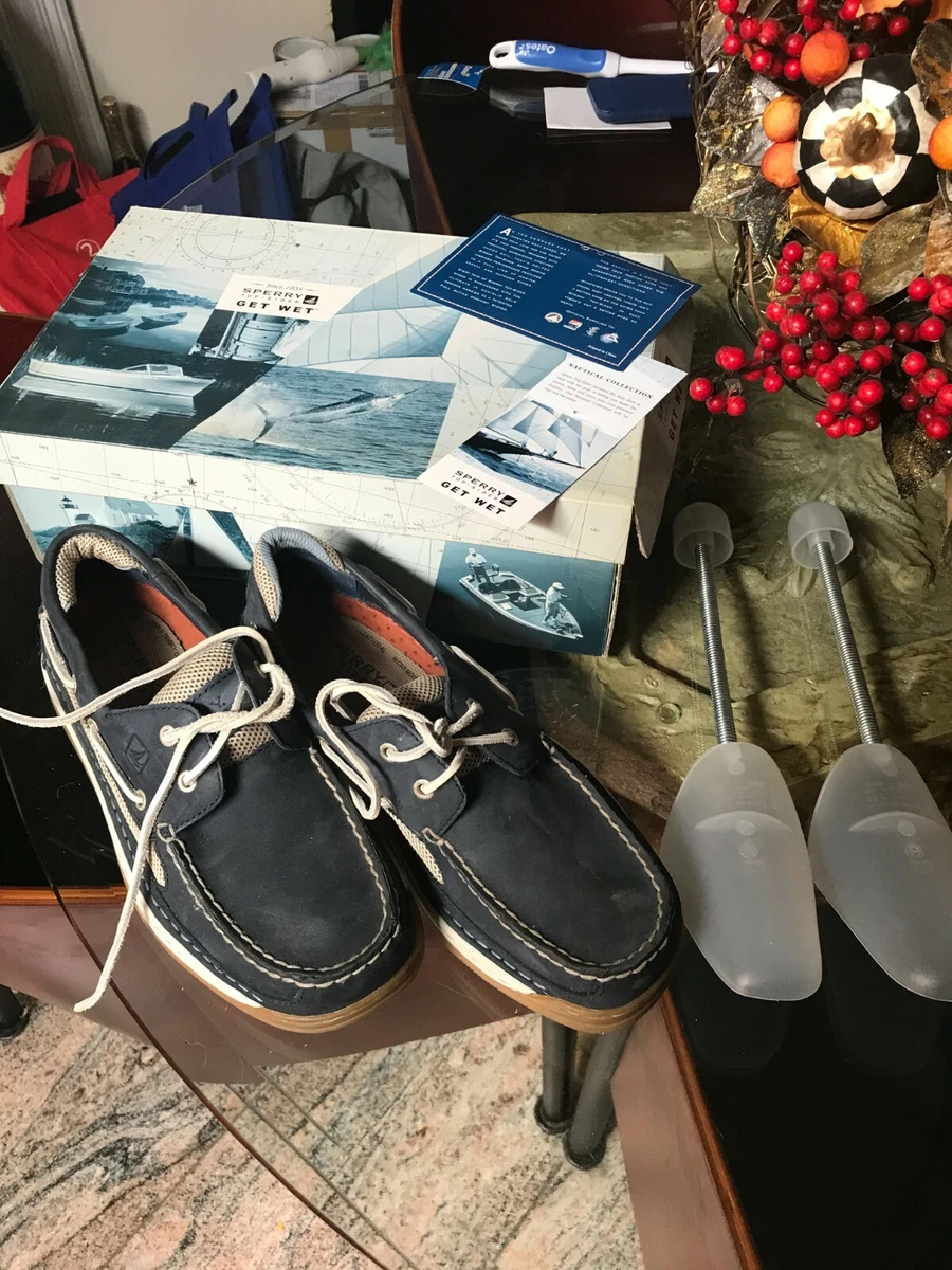 Sperry Top Sider Blue Suede Casual Boating Shoes Size AU 9 Great Condition