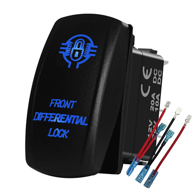 Blue Led Front Locker Rocker Switch Differential Locker 5P on off Toggle Switch 