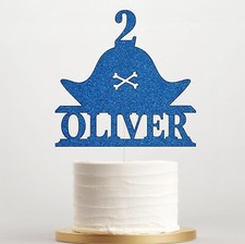 Personalised Pirate Cake Topper Pirate Captain Birthday Party Any Name Age UK