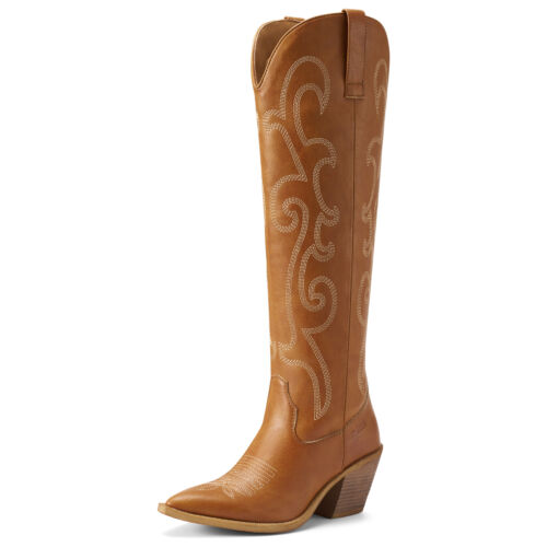 Rollda Women Rodeo Western Boots Side Zipper Embroidery Cowboy Cowgirl Tall Boot - Picture 38 of 62