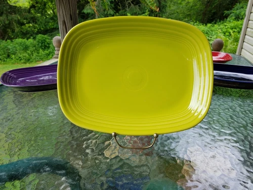 rectangular rectangle SERVING PLATTER PLATE lemongrass FIESTA 12" NEW
