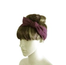 Plum Cute Bow Headband. Bow Hairband. Handmade Head Wrap. Fashion Hair Wrap.