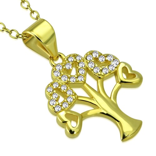 1.20Ct Round Simulated Diamond Women's Tree Life Pendant 14K Yellow Gold Plated - 第 1/3 張圖片