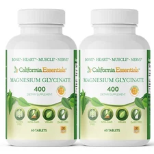 California Essentials Magnesium Glycinate 400 - 60 Tablets - Pack of 2