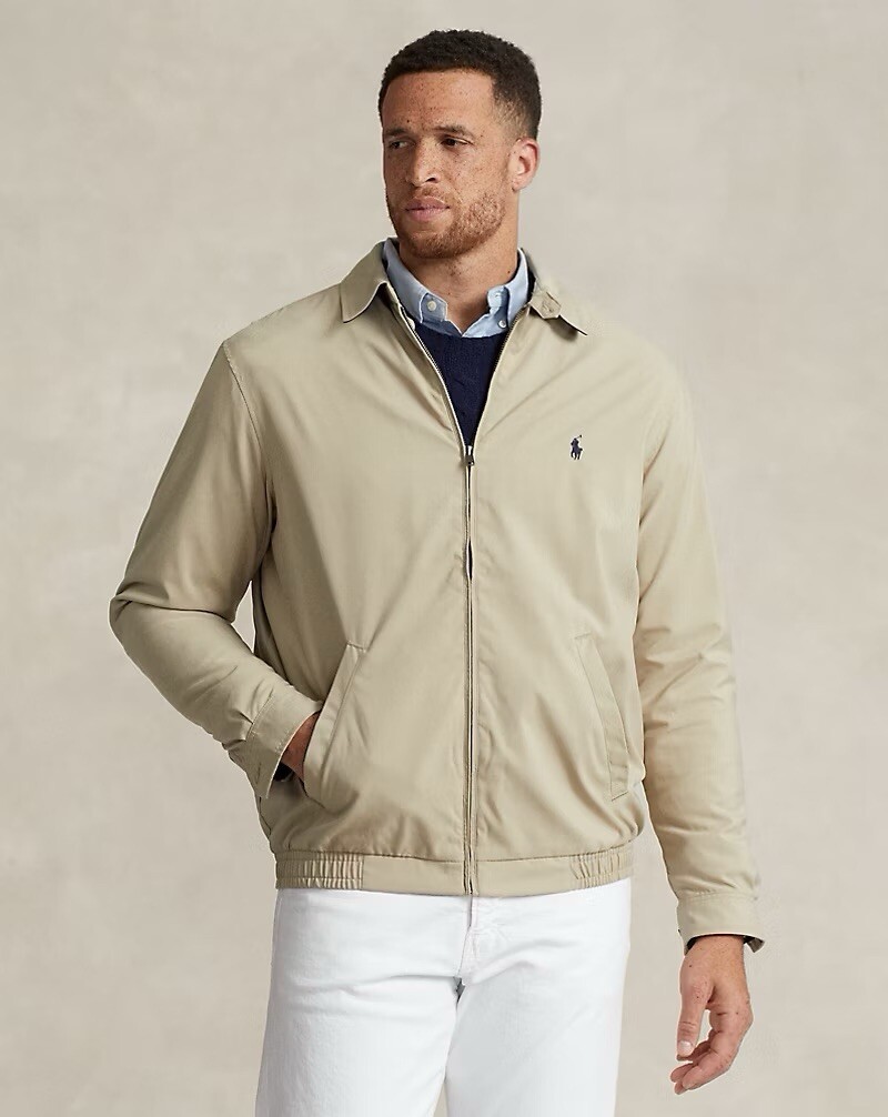 NEW Polo Ralph Lauren Men's Bi-Swing Windbreaker Jacket Khaki Size