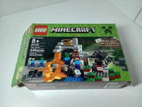 LEGO Minecraft The Cave #21113 100% Complete w/Box PLUS 8.5" STEVE Action Figure