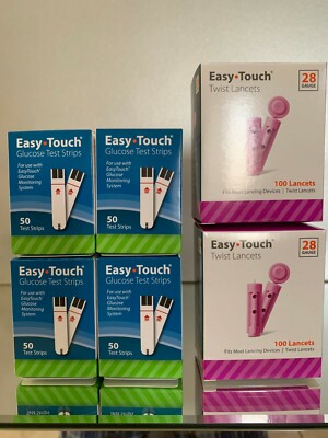 Easy Touch Blood Glucose Test Strips 200 Ct PLUS 200 Lancets 28 g. EXP  03/2027