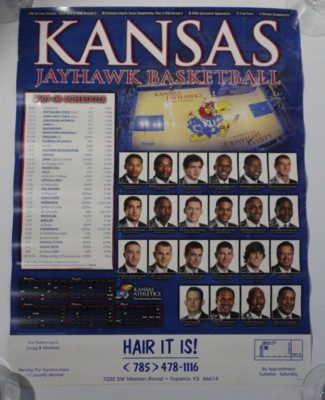 2007 2008 KANSAS JAYHAWKS BASKETBALL POSTER NCAA CHAMPS KU BASKETBALL POSTER