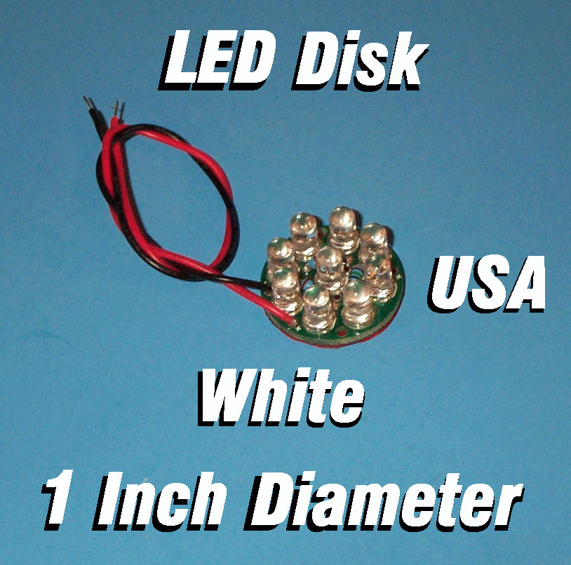 LED DISK - WHITE 1 INCH DIAMETER CIRCUIT BOARD 5MM LEDs 1