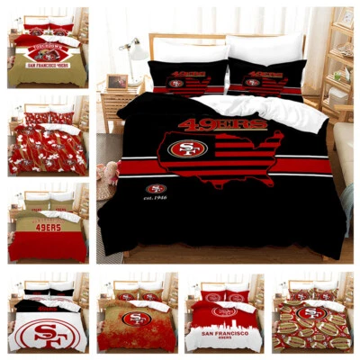 3pcs Bedding Set San Francisco 49ers Duvet Cover Comforter Cover 2 Pillowcases