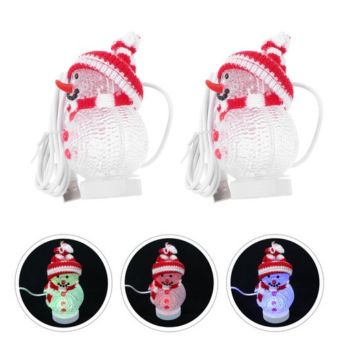 2Pcs Usb Christmas Tree Night Light for Car Snowman Desktop Office Projector - Picture 5 of 12