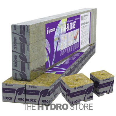 Grodan 1.5'' x 1.5'' x 1.5'' Delta Mini Blocks Strip w/ Holes Rockwool Cube