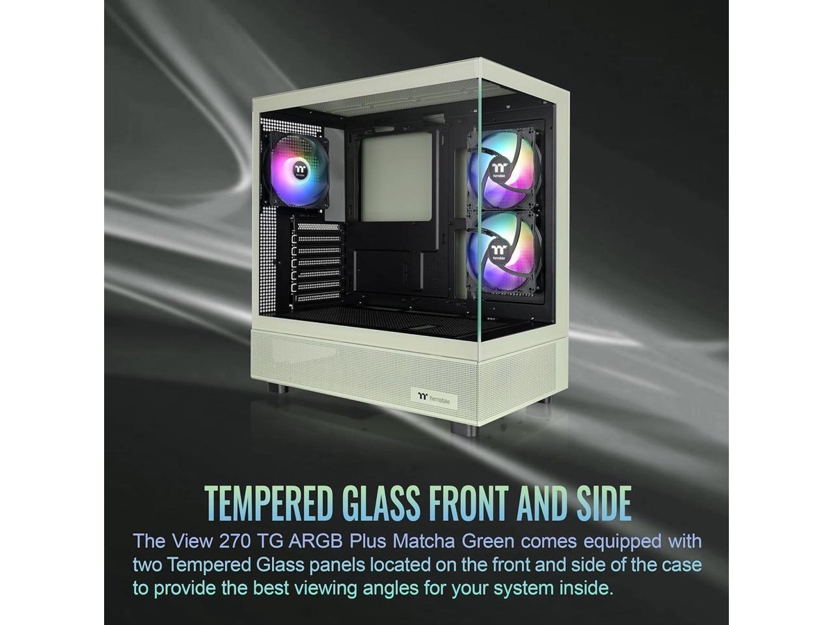Thermaltake View 270 Plus TG ATX Mid-Tower Case Matcha Green CA