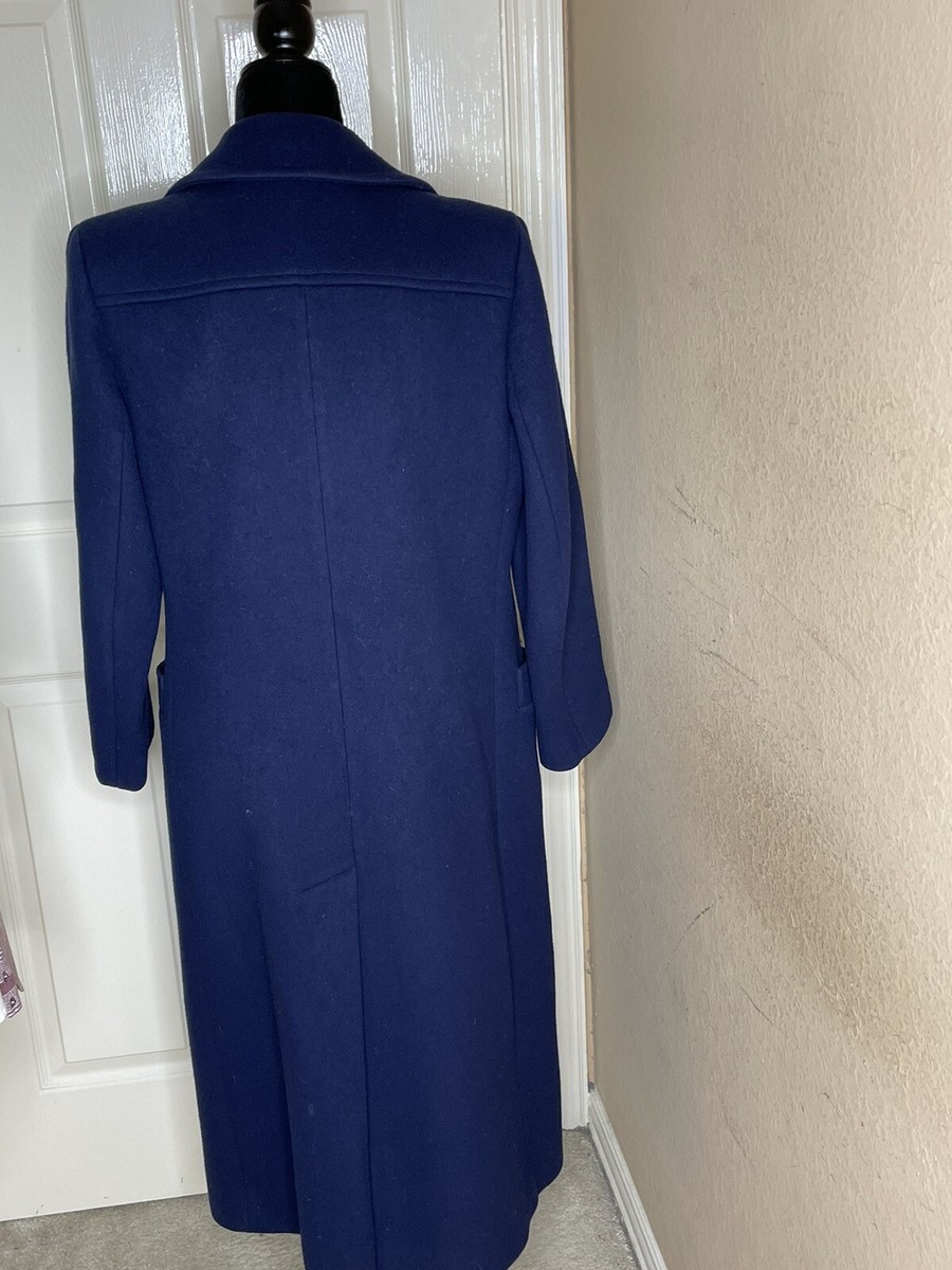 Vintage Pendleton Navy Women's Long Double Breasted 100% Wool Coat