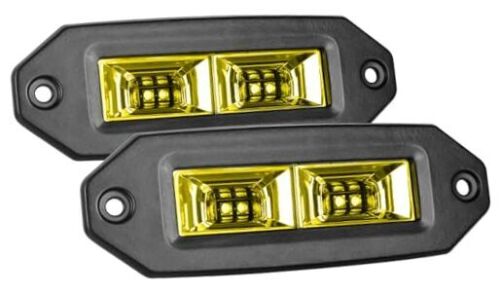 Flush Mount LED Pods, 40W 2PCS Off Road Backup Flush Mount LED Light Bar Yellow